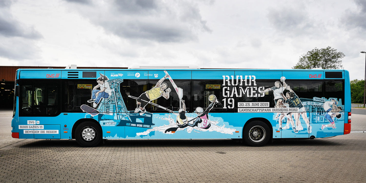 Ruhr Games 19, Bus-Beklebungskonzept